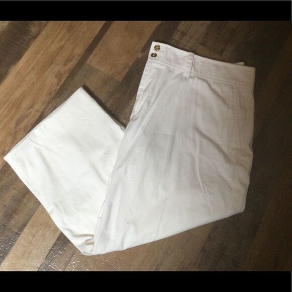 Chaps Ralph Loren White Cropped Slacks Sz 14 - Picture 1 of 11